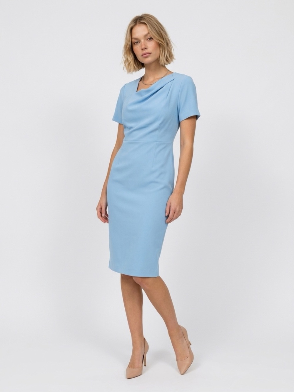 Alexia Admor Powder Blue Midi Sheath Dress